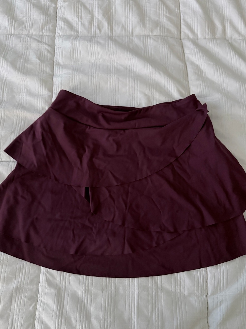 Halara Women's Layered Ruffle Skort in Deep Plum
